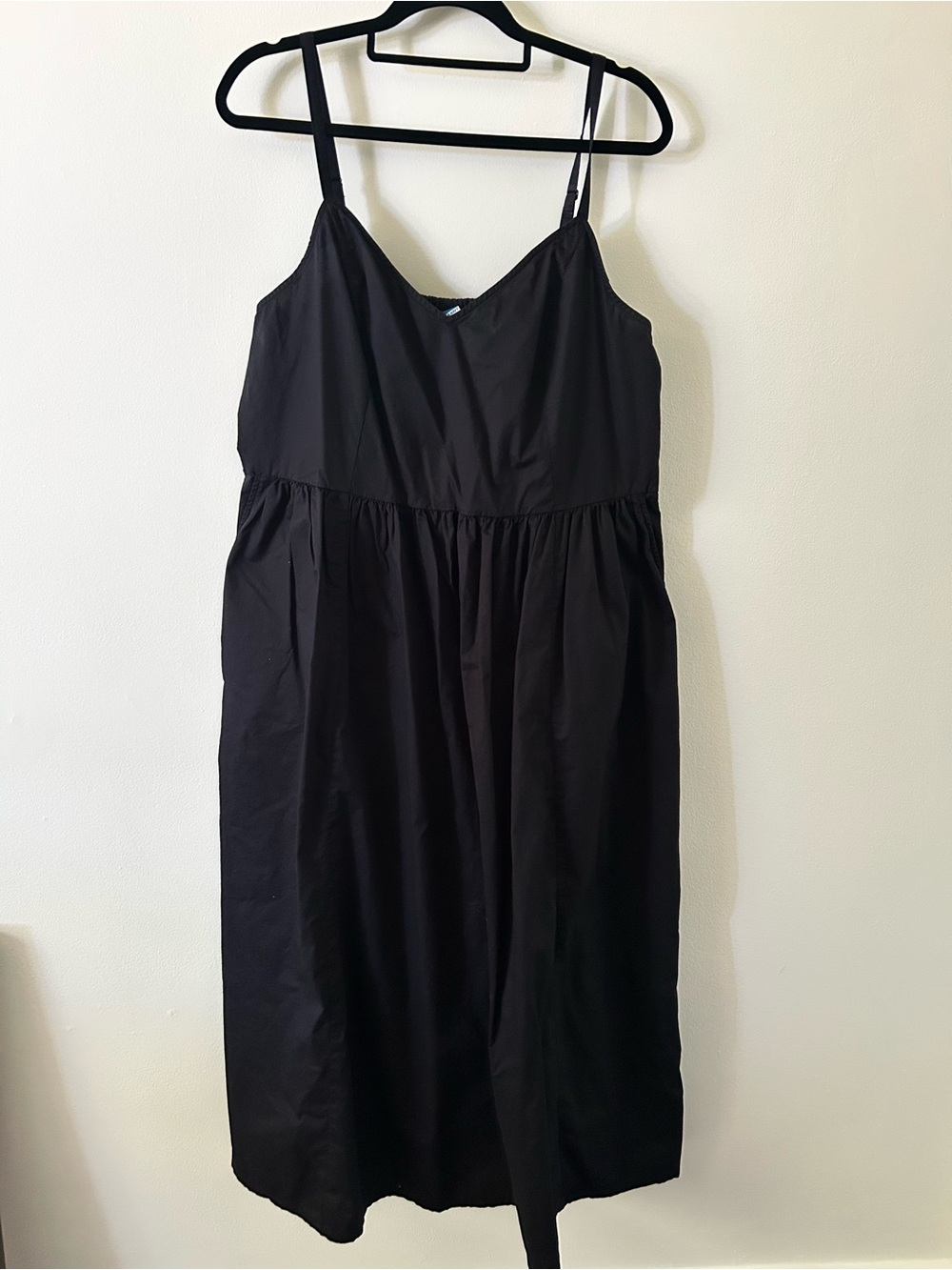 100% Cotton Black Midi Dress
